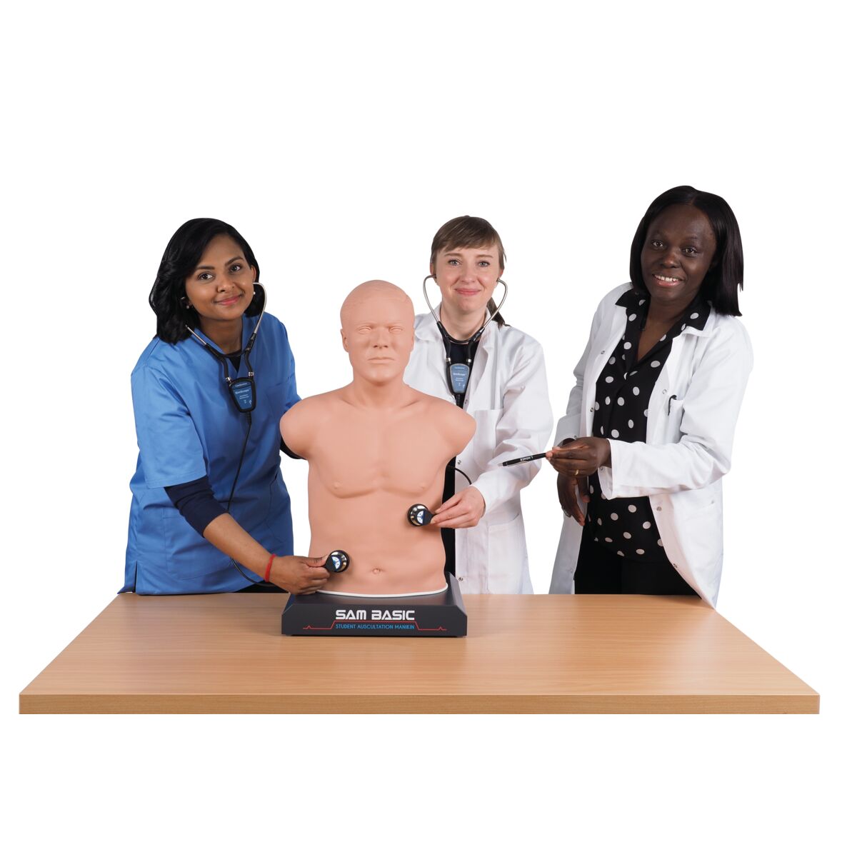 SAM Basic® - Affordable Adult Auscultation Manikin with Laptop