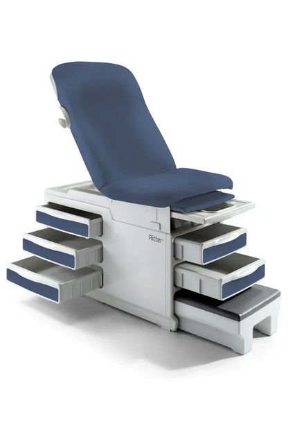 Ritter 204 Manual Exam Table with Drawer Heater & Pelvic Tilt, 230V, Flat 28in Upholstery Top