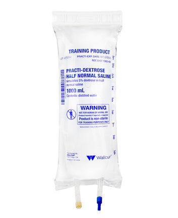 Practi-Dextrose Half Normal Saline™ 1000 mL I.V. Solution Bag (for training)