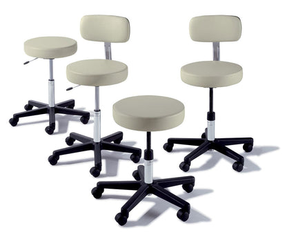 Ritter 271 Adjustable Stool with Back - Auto Locking Casters