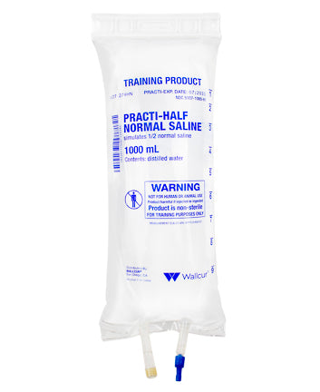 Practi-Half Normal Saline™ 1000 mL I.V. Solution Bag (for training)