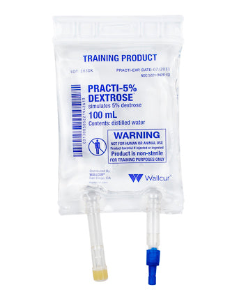 Practi-5% Dextrose™ 100 mL I.V. Solution Bag (for training)