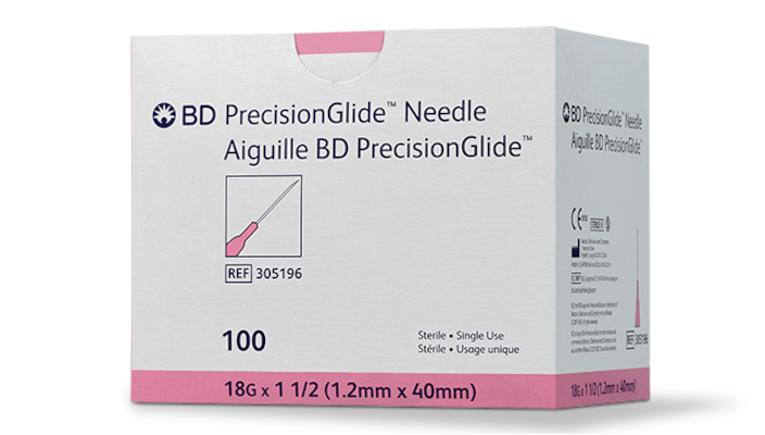 BD PrecisionGlide™ Hypodermic Needle Regular Bevel, Sterile