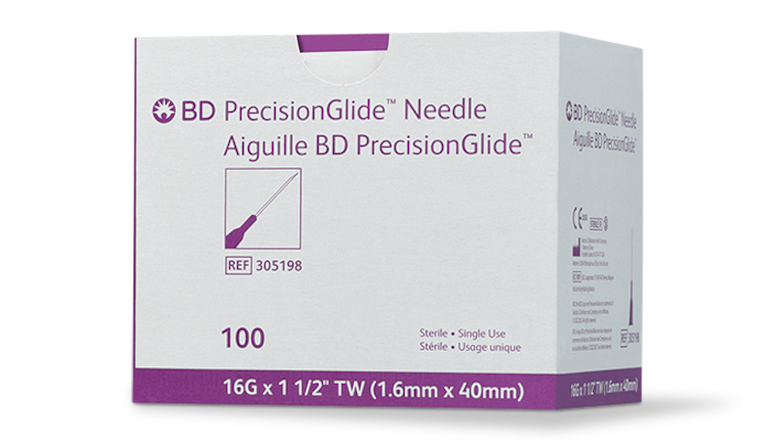 BD PrecisionGlide™ Hypodermic Needle Regular Bevel, Sterile