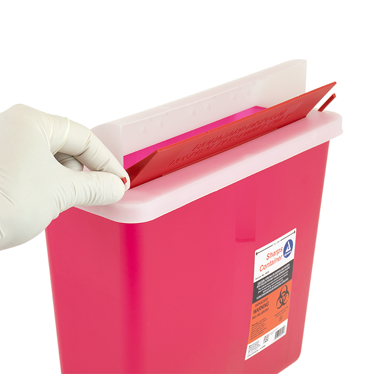 Sharps Container Red w/ Transparent Mailbox Lid 5QT