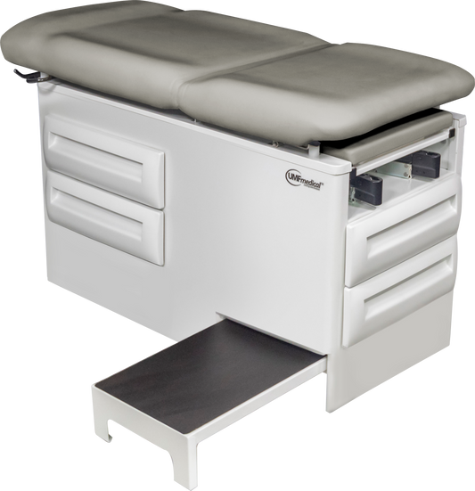 Manual Exam Table with Four Storage Drawers and Side Step