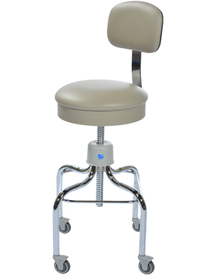 Chrome Anesthetist Stool with back and caster