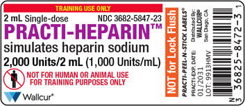 Practi-Heparin™ Peel-N-Stick Labels (for training)