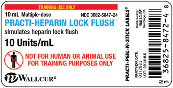 Practi-Heparin Lock Flush 10™ Peel-N-Stick Labels (for training)