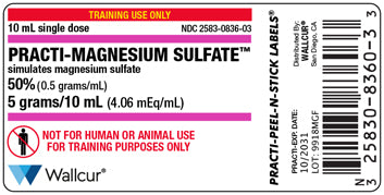 Practi-Magnesium Sulfate™ 10 mL Peel-N-Stick Label (for training)