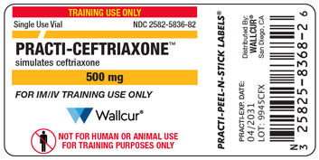 Practi-Ceftriaxone™ 500 mg Peel-N-Stick Labels (for training)