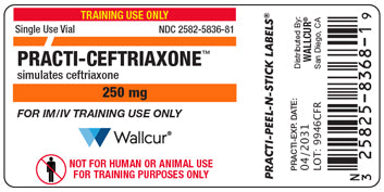 Practi-Ceftriaxone™ 250 mg Peel-N-Stick Labels (for training)