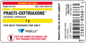 Practi-Ceftriaxone™ 1 g Peel-N-Stick Labels (for training)