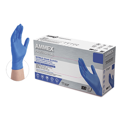 Professional Cerulean Nitrile PF Exam Gloves