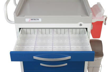 Loaded Rescue Series Anesthesiology Medical Cart, 6 Blue Drawers