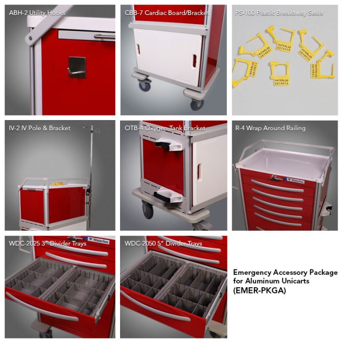 Aluminum Emergency Cart Accessory Package