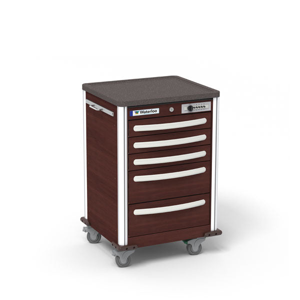 5-Drawer Junior Short Aluminum  Bedside Cart