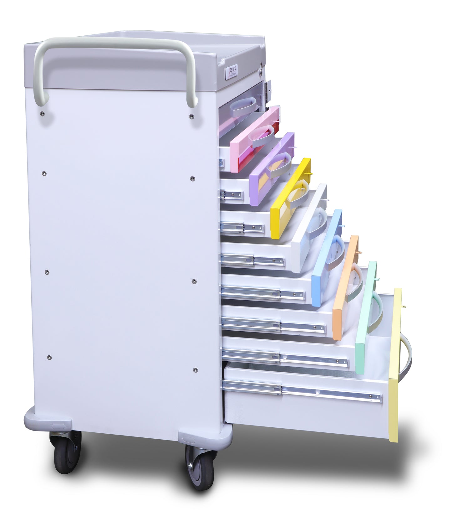 Rescue Series Pediatric Medical Cart, 9 multicolor drawers