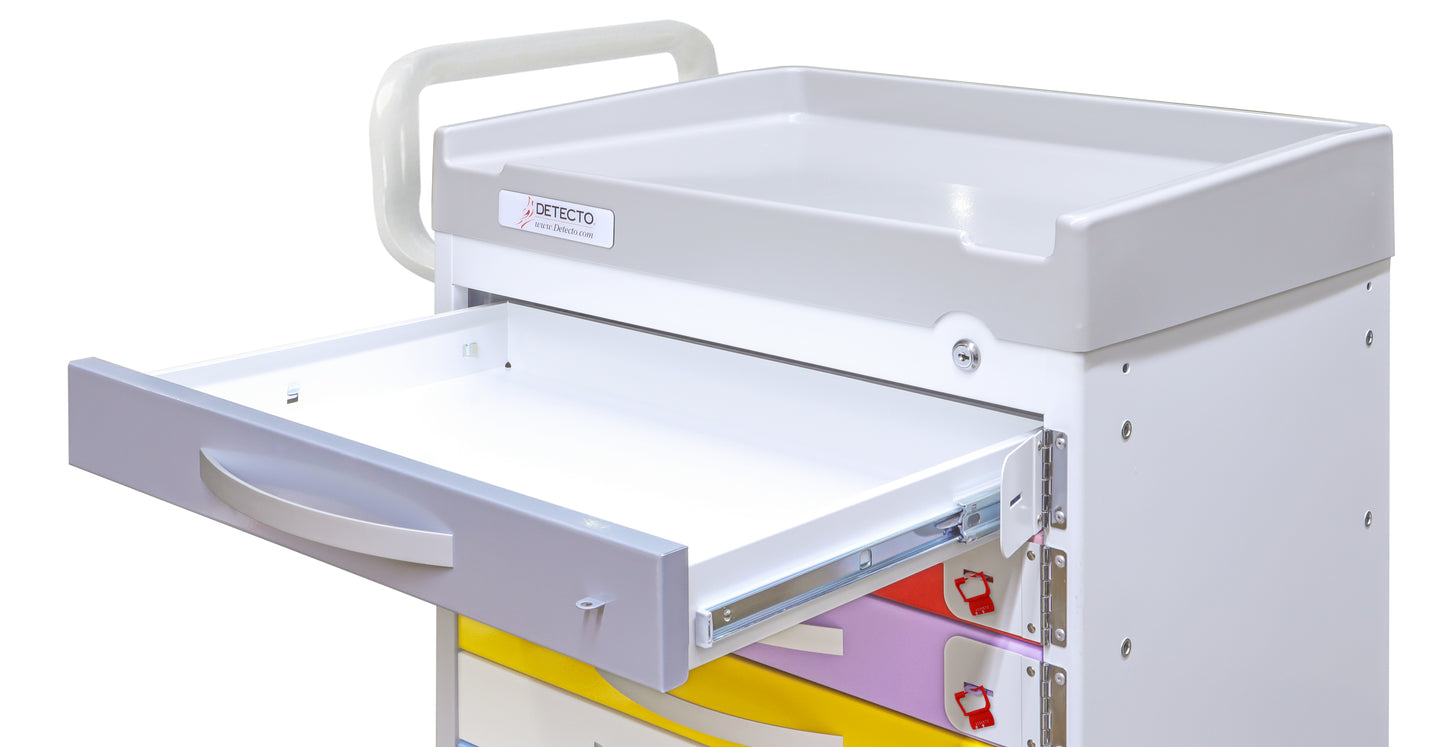 Rescue Series Pediatric Medical Cart, 9 multicolor drawers