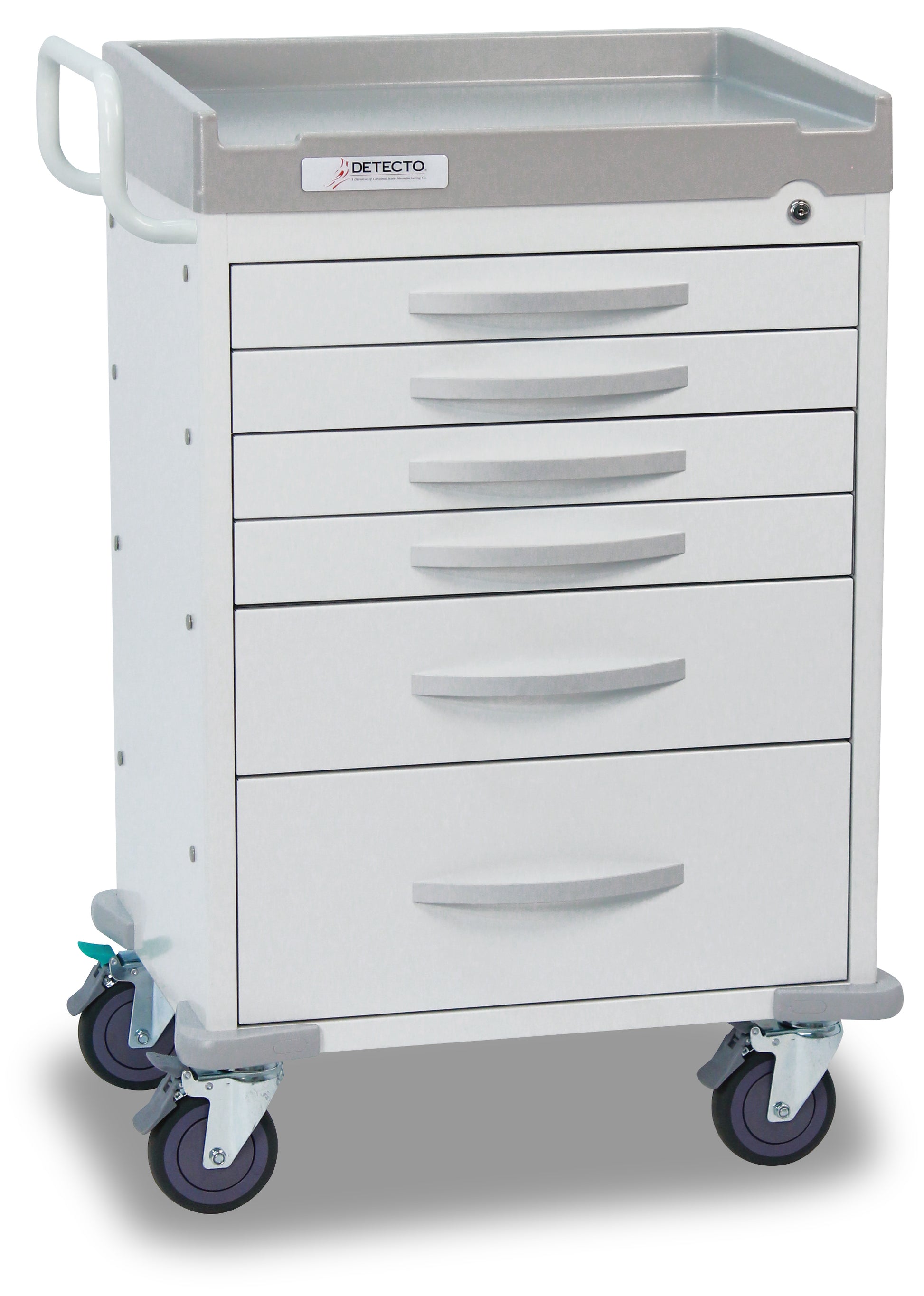 Rescue Series General Purpose Medical Cart, 6 White Drawers