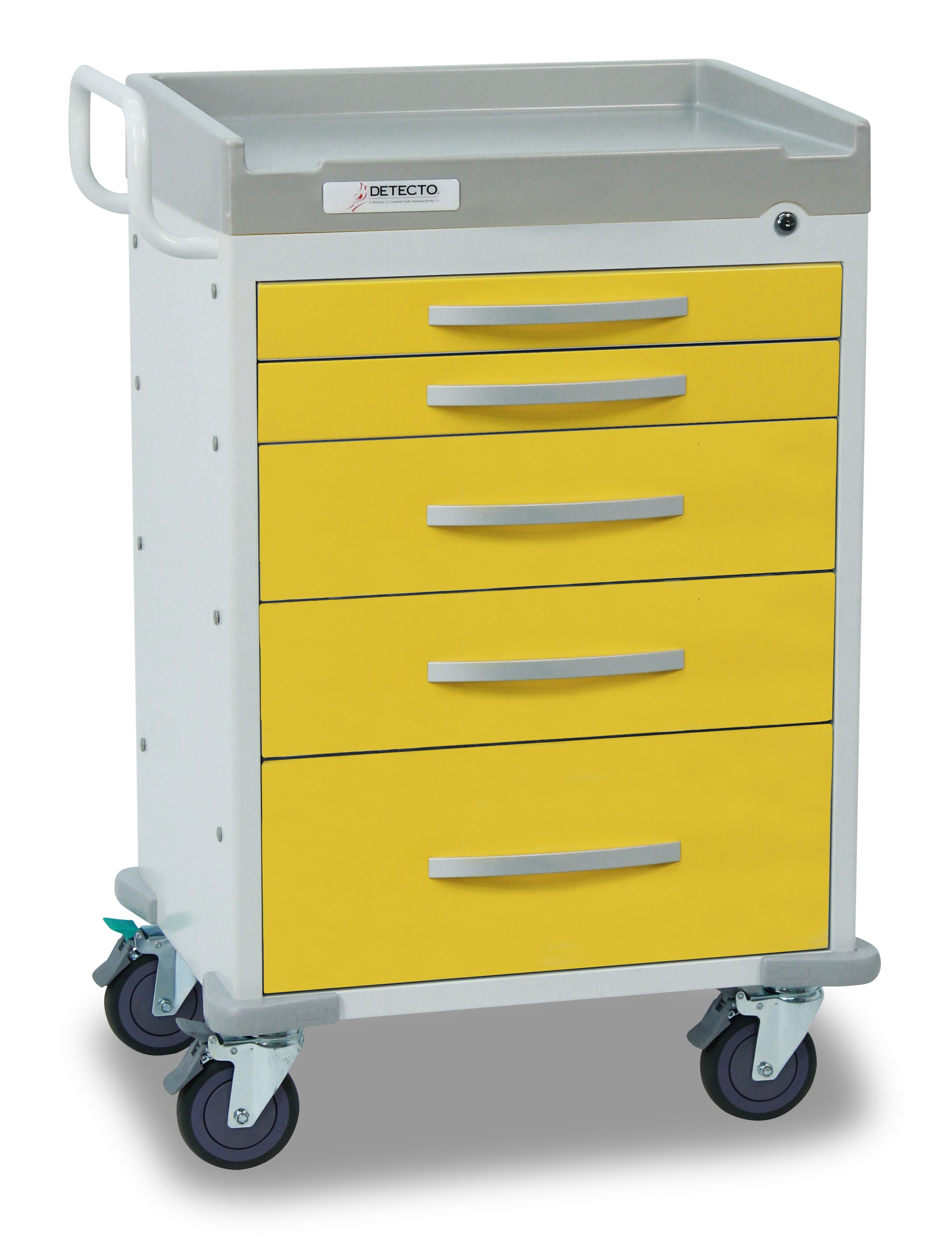 Rescue Series Isolation Medical Cart, 5 Yellow Drawers