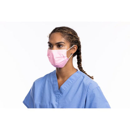 HALYARD* Pink Level 1 Procedure Mask with Earloops