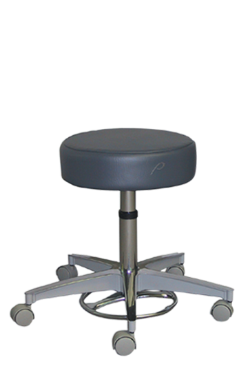 Gas Cylinder Stool With Foot-Operated 5-Caster Aluminum Base Without Back