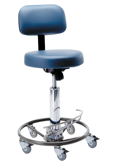 Hydraulic Surgeon’s Chair  With 16" Round Seat, Foot Operated And Standard Backrest