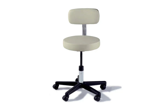 Ritter 271 Adjustable Stool with Back - Auto Locking Casters